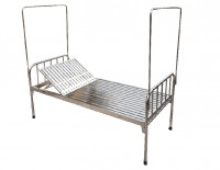 Giường bệnh nhân inox loại giát hộp, cọc màn U